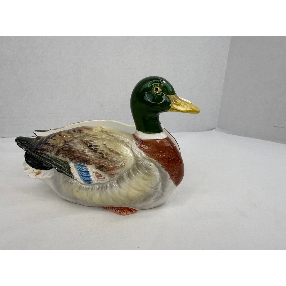 Vintage Otagiri Mallard Duck Ceramic Napkin Holder Hand Crafted Japan Rustic